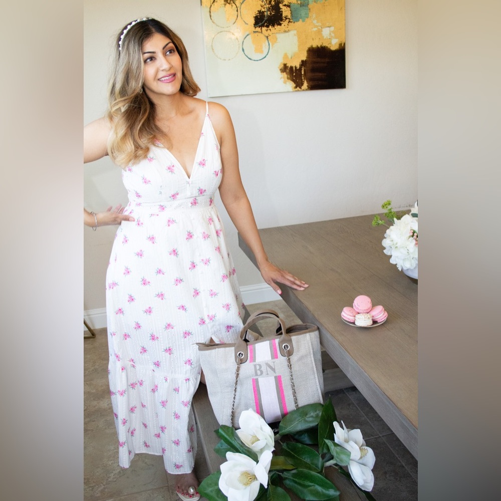 Floral maxi dress -Wedding guest dress - v neck from amazon perfect spring dress